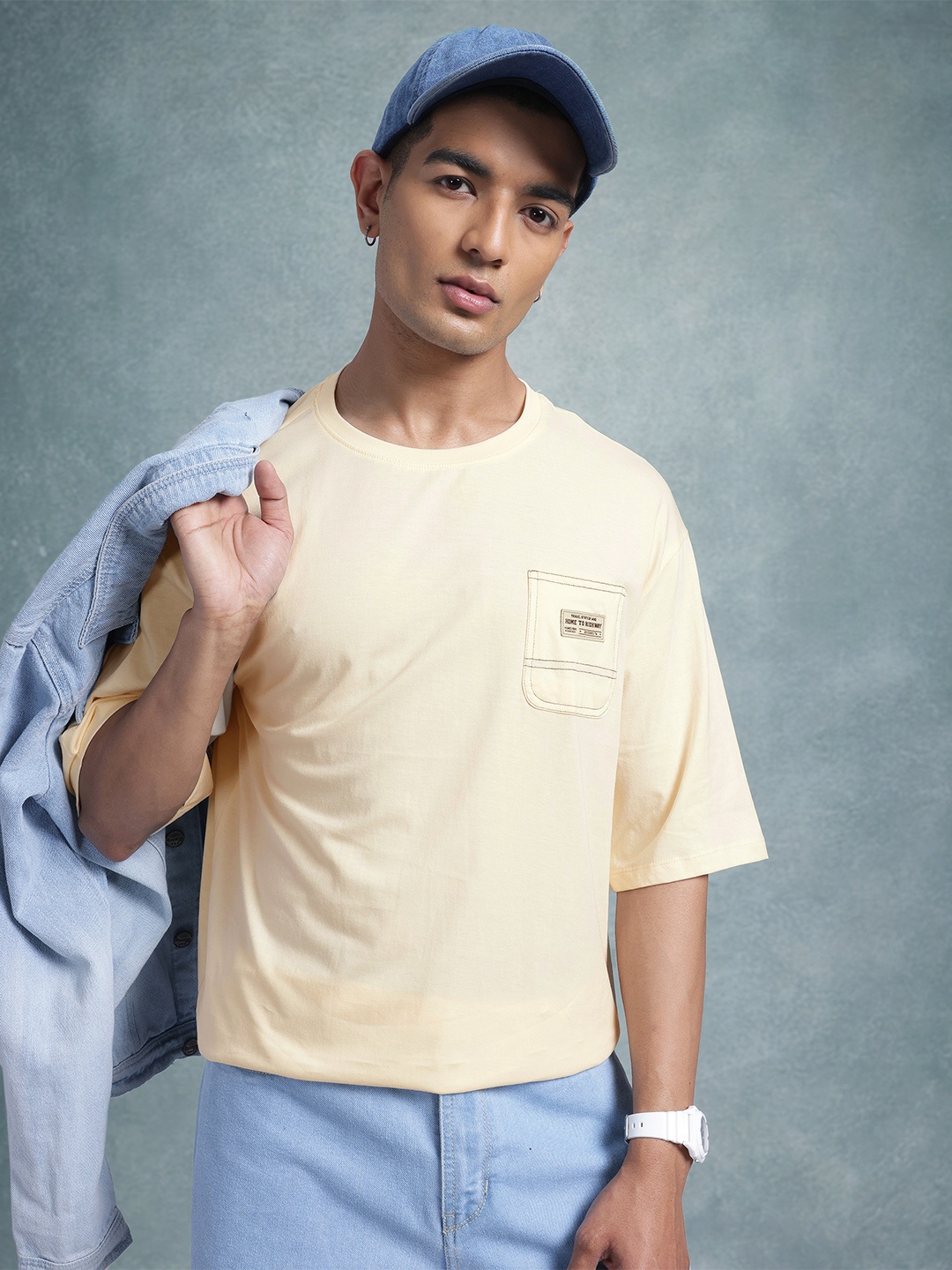 

The Roadster Life Co. Pure Cotton Relaxed Fit T-shirt, Cream
