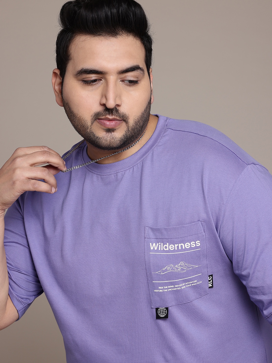 

Roadster The Lifestyle Co. Plus Size Relaxed Fit Pure Cotton T-shirt, Purple