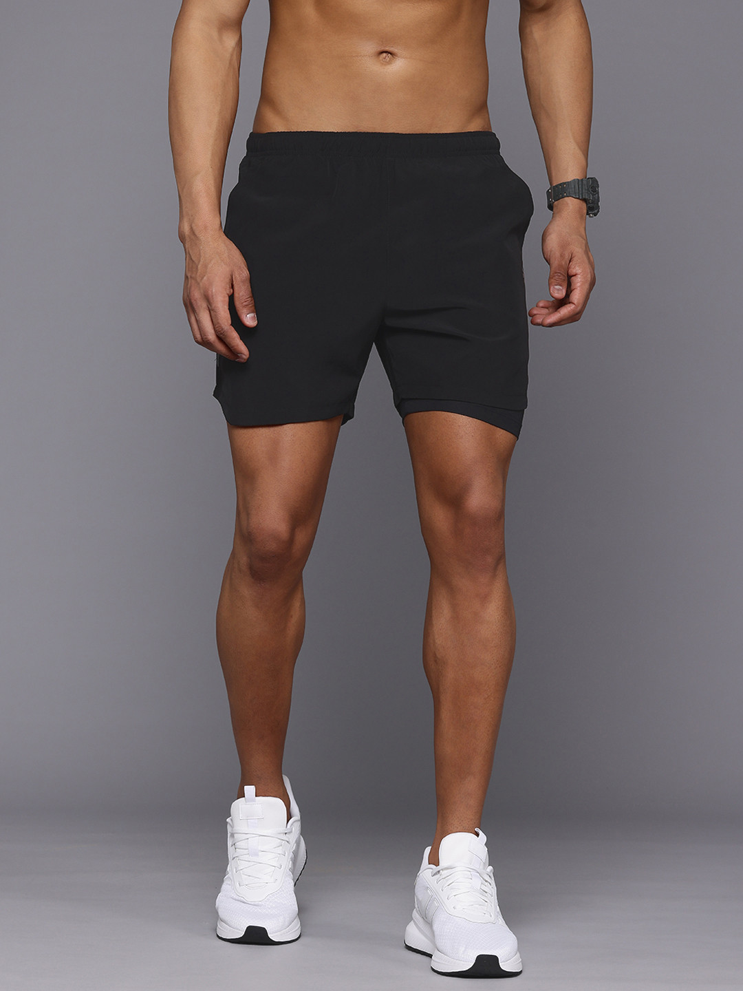 

HRX by Hrithik Roshan Men Rapid-Dry Running Sports Shorts, Black