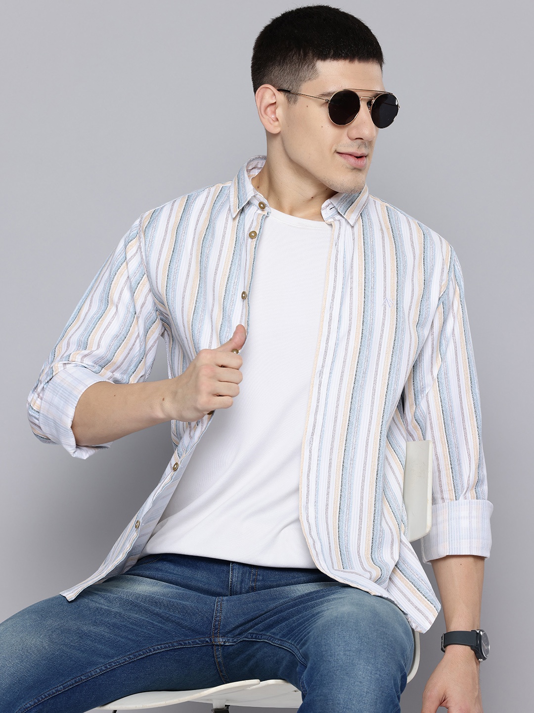 

Aeropostale Striped Shirt, White