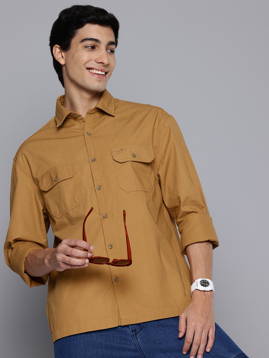 

Aeropostale Men Pure Cotton Casual Shirt, Brown