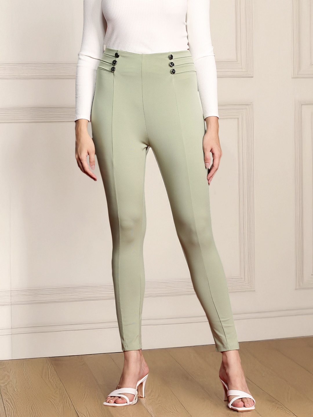 

all about you Women Skinny Fit Treggings, Green