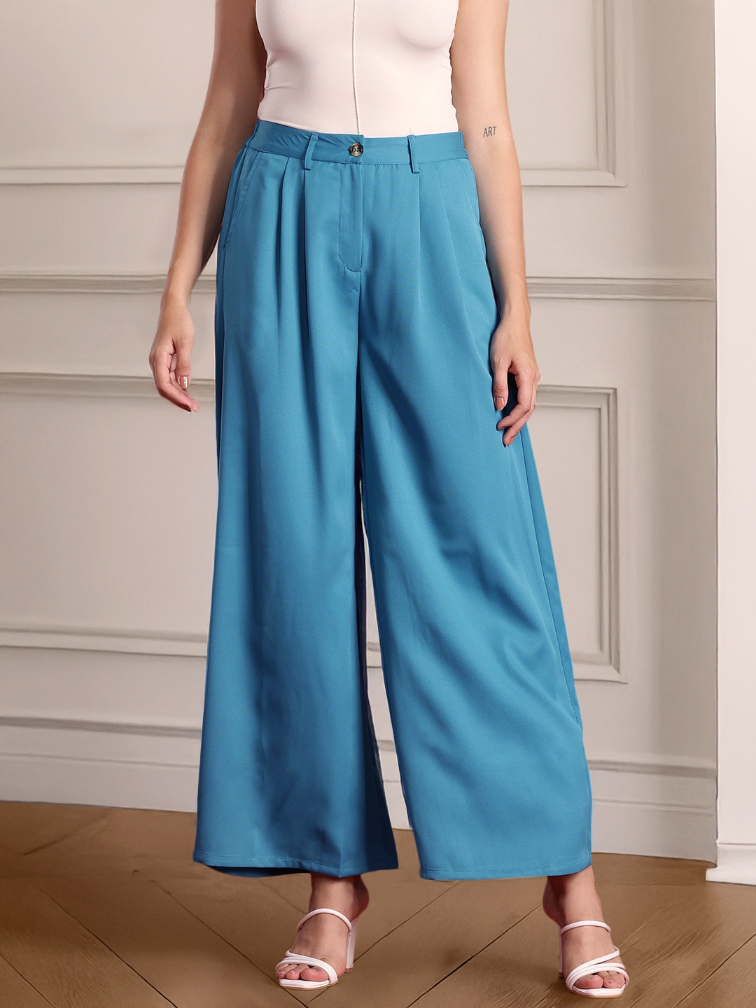 

all about you Women Flared Trousers, Blue