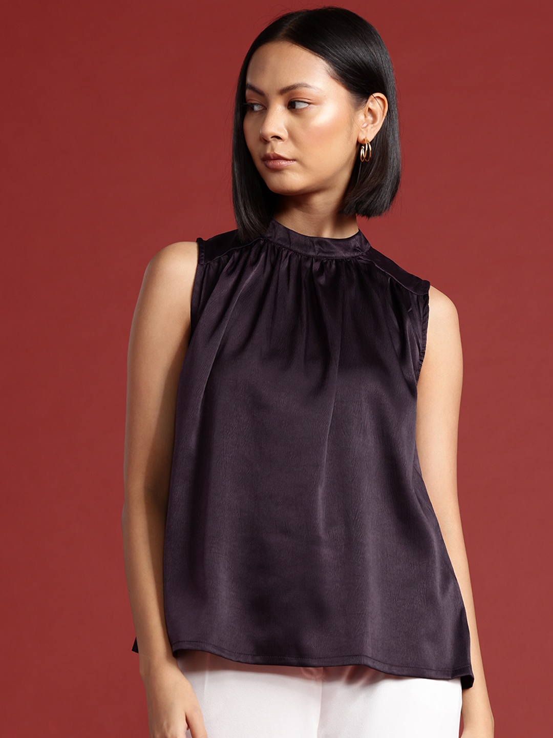 

All About You Formals Satin Top, Purple