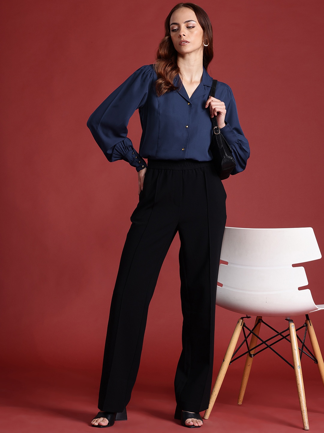 

All About You Formals Opaque Casual Shirt, Navy blue
