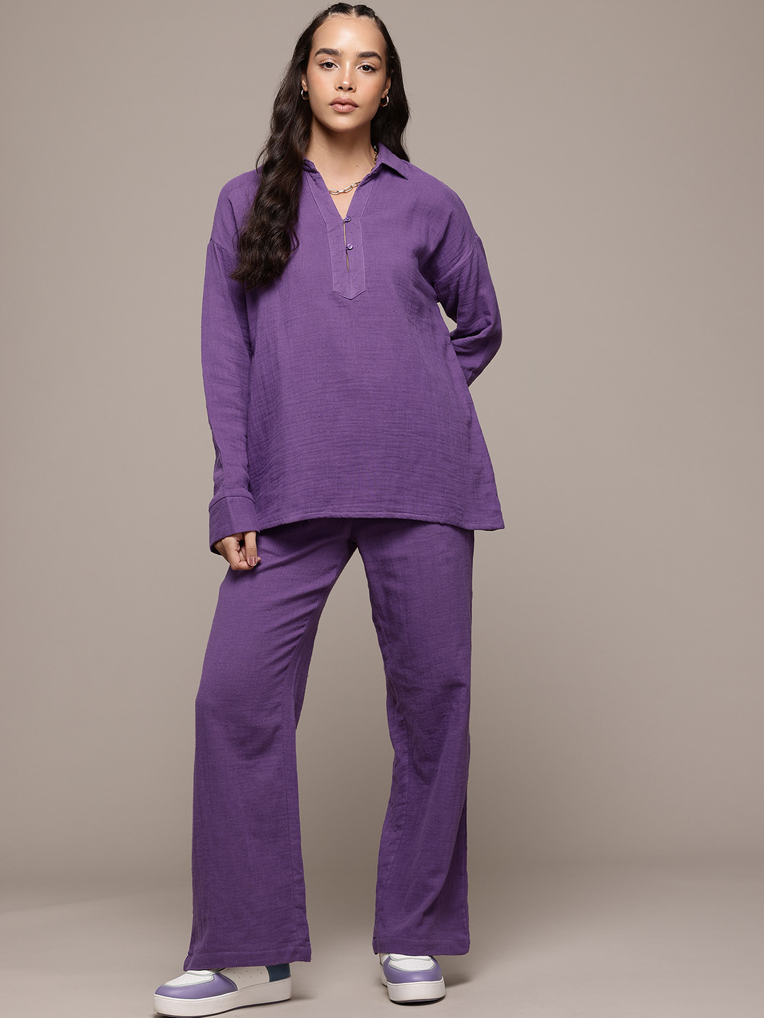 

The Roadster Lifestyle Co. Pure Cotton Co-Ords, Purple