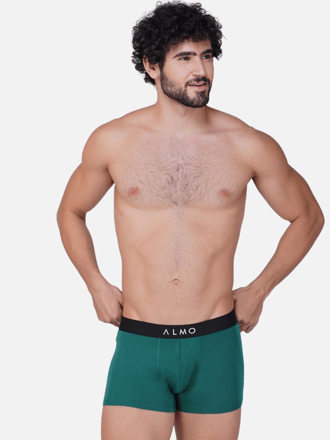 

Almo Wear Men Breathablity Mid Rise Short Trunks MME-T-110, Green