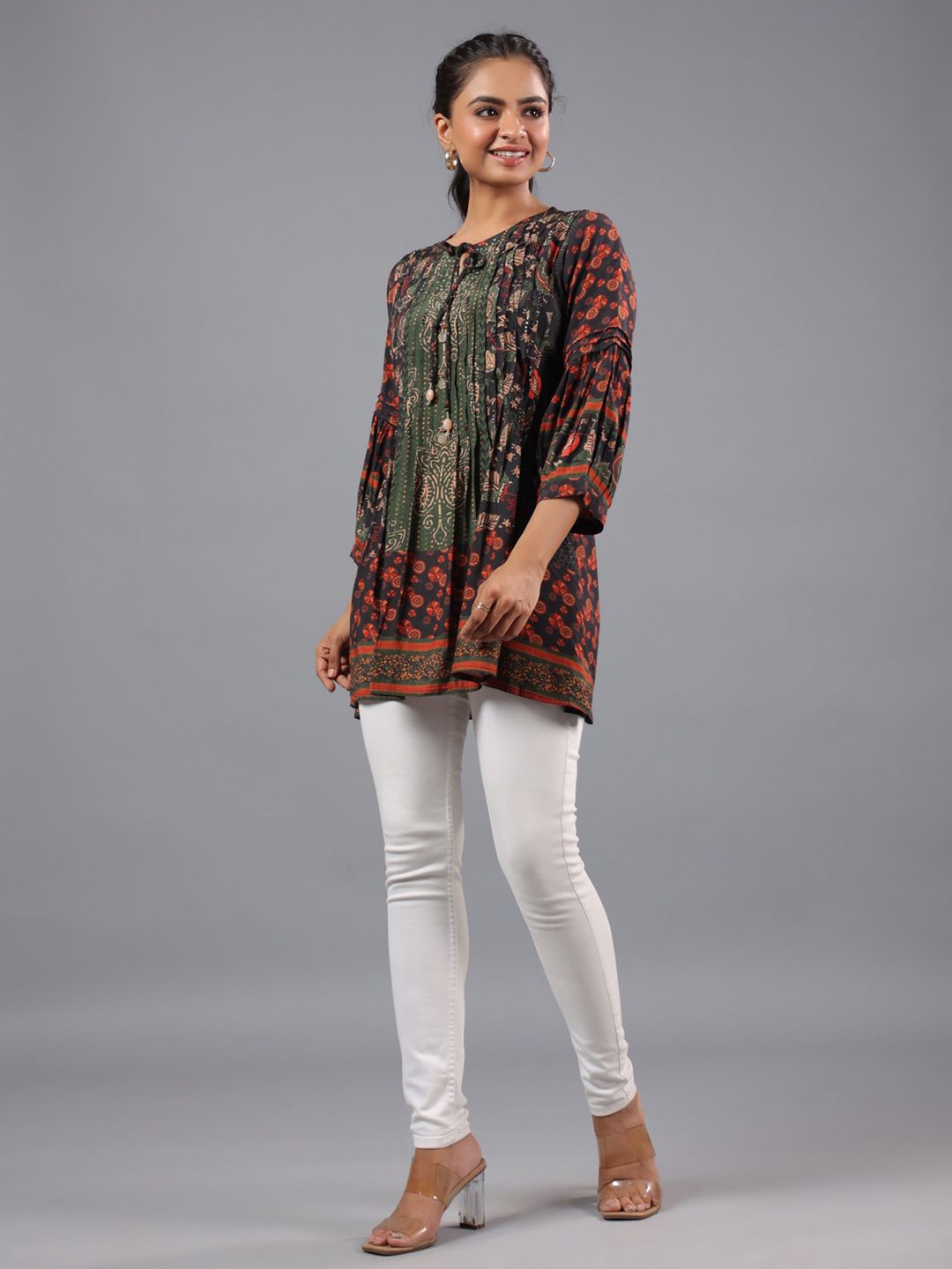

Amchoor Print Top, Black