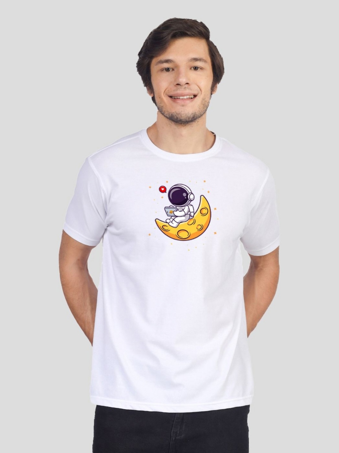 

Greylongg Men Graphic Printed Round Neck T-shirt, White