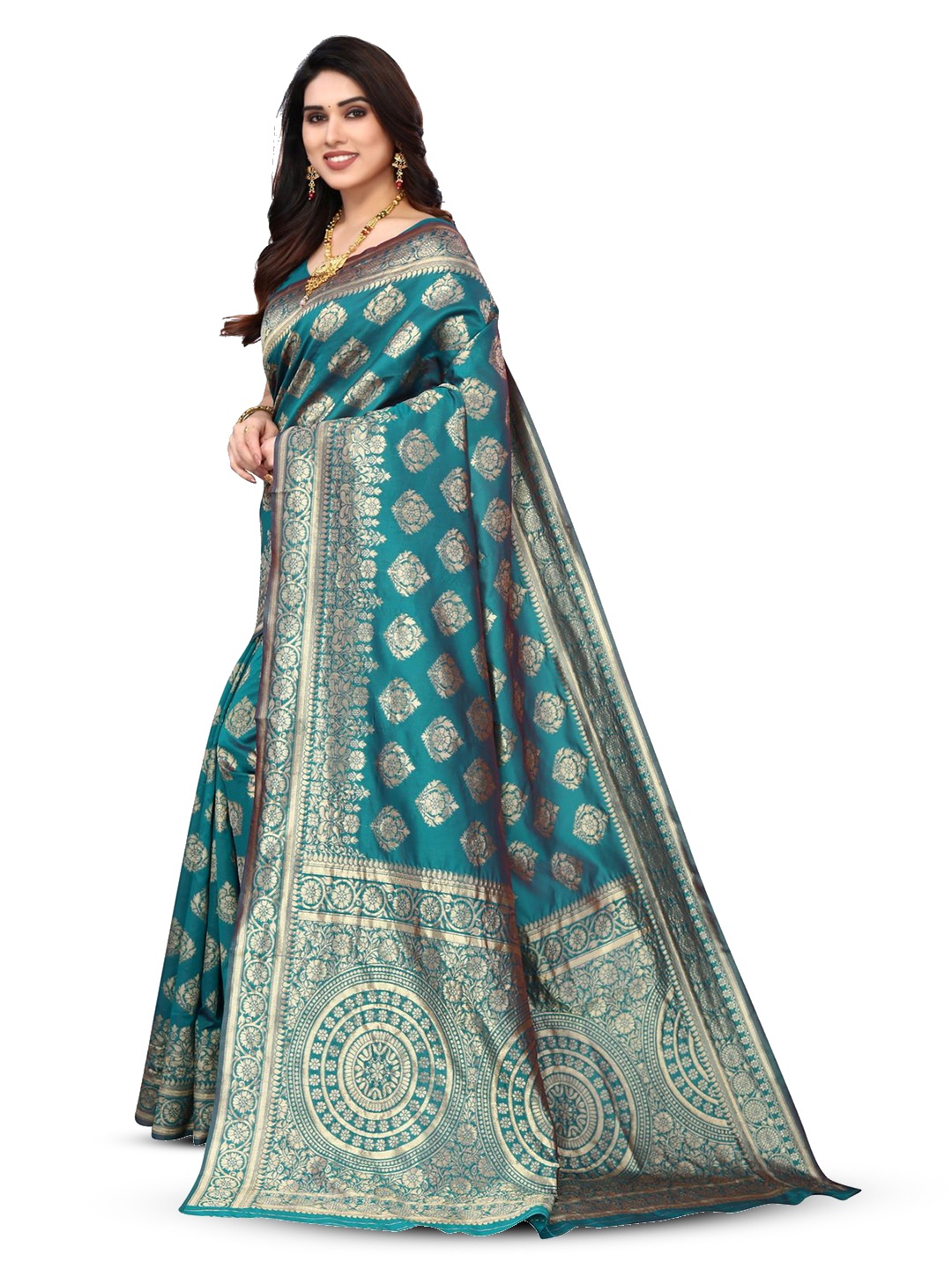 

Varanga Ethnic Motif Zari Woven Kanjeevaram Saree, Blue
