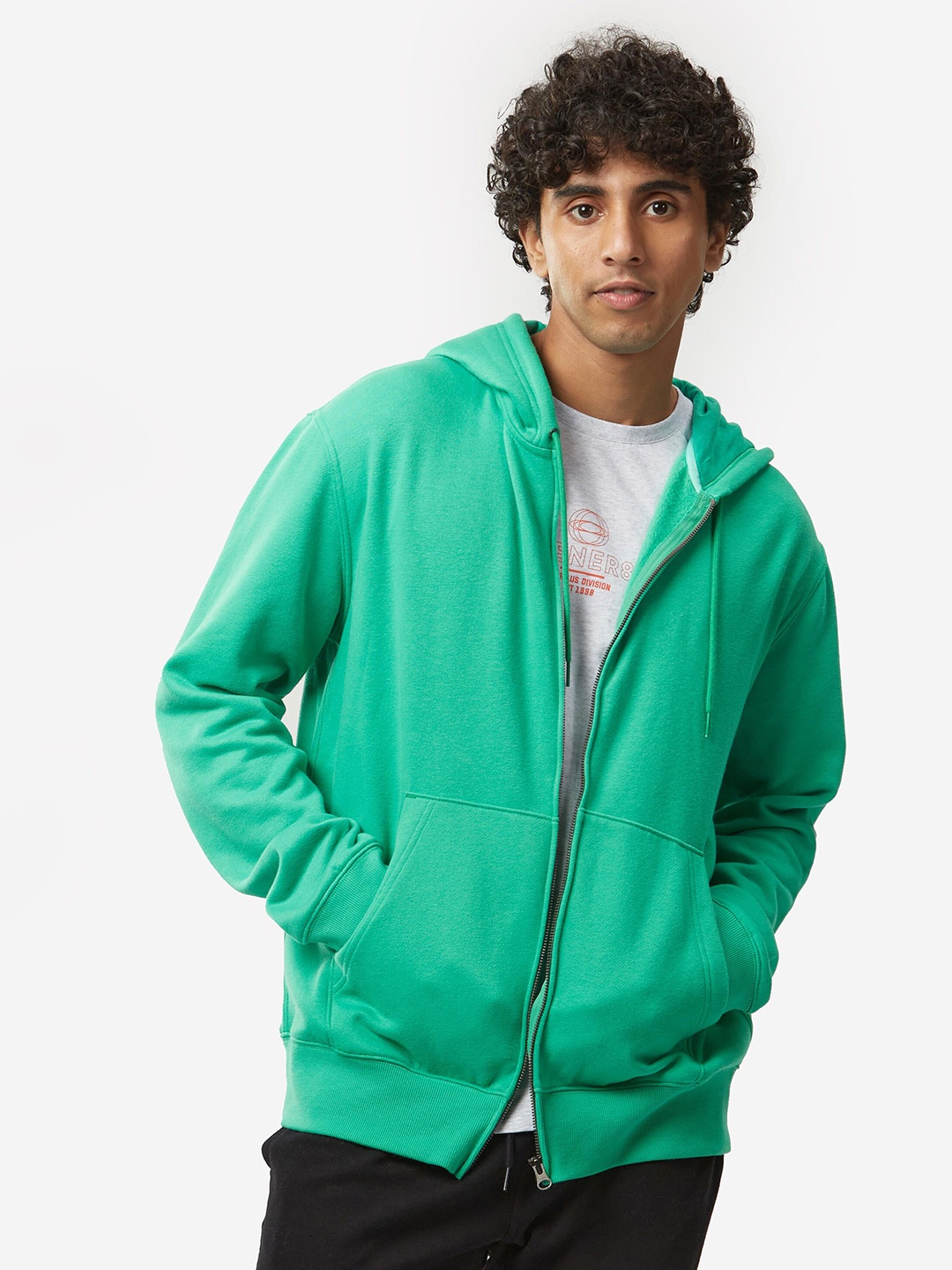 

Domyos By Decathlon Men Solid Long Sleeves Hooded Sweatshirts, Green