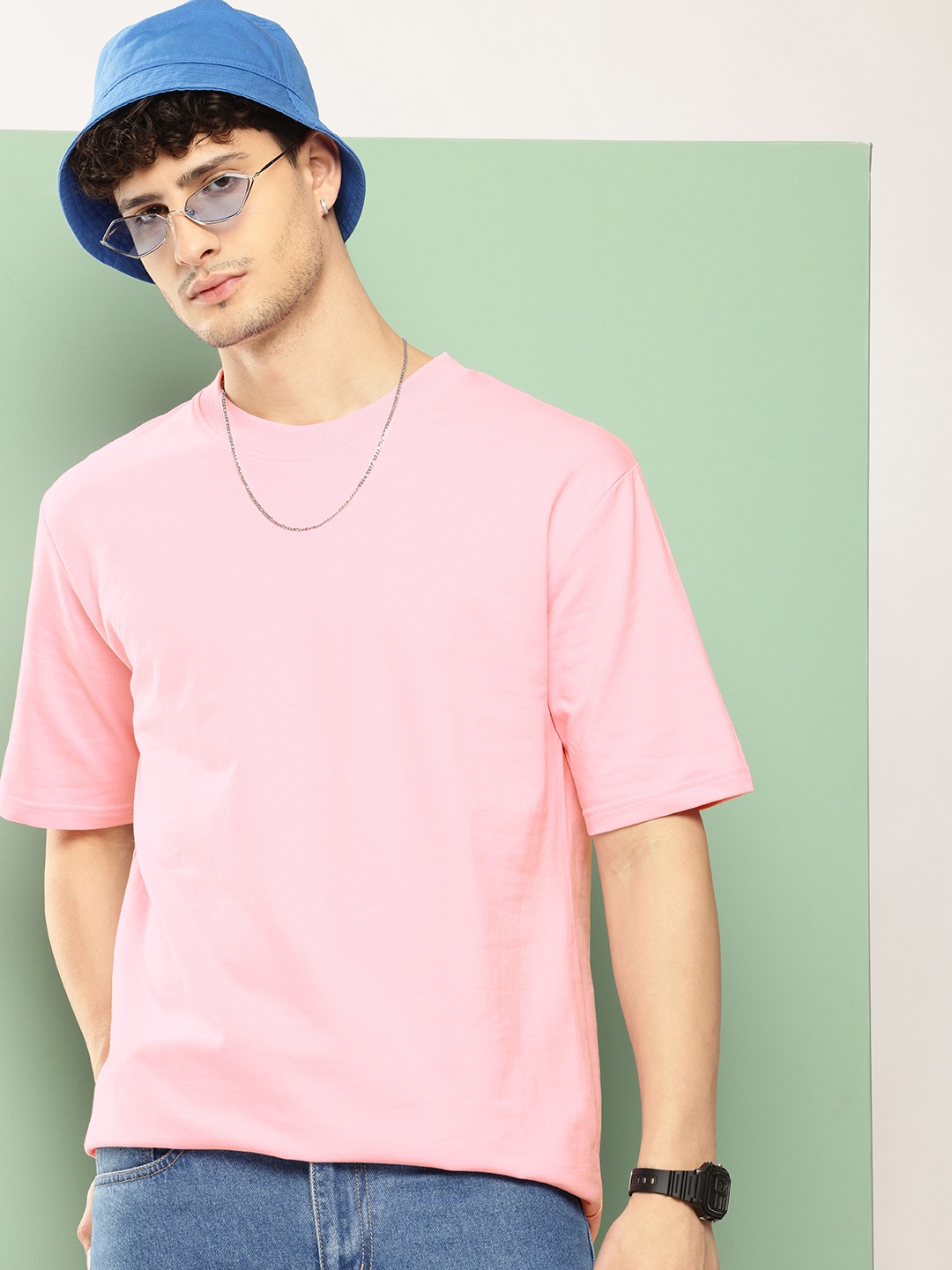 

HOPEPUNK Men Oversized T-shirt, Pink