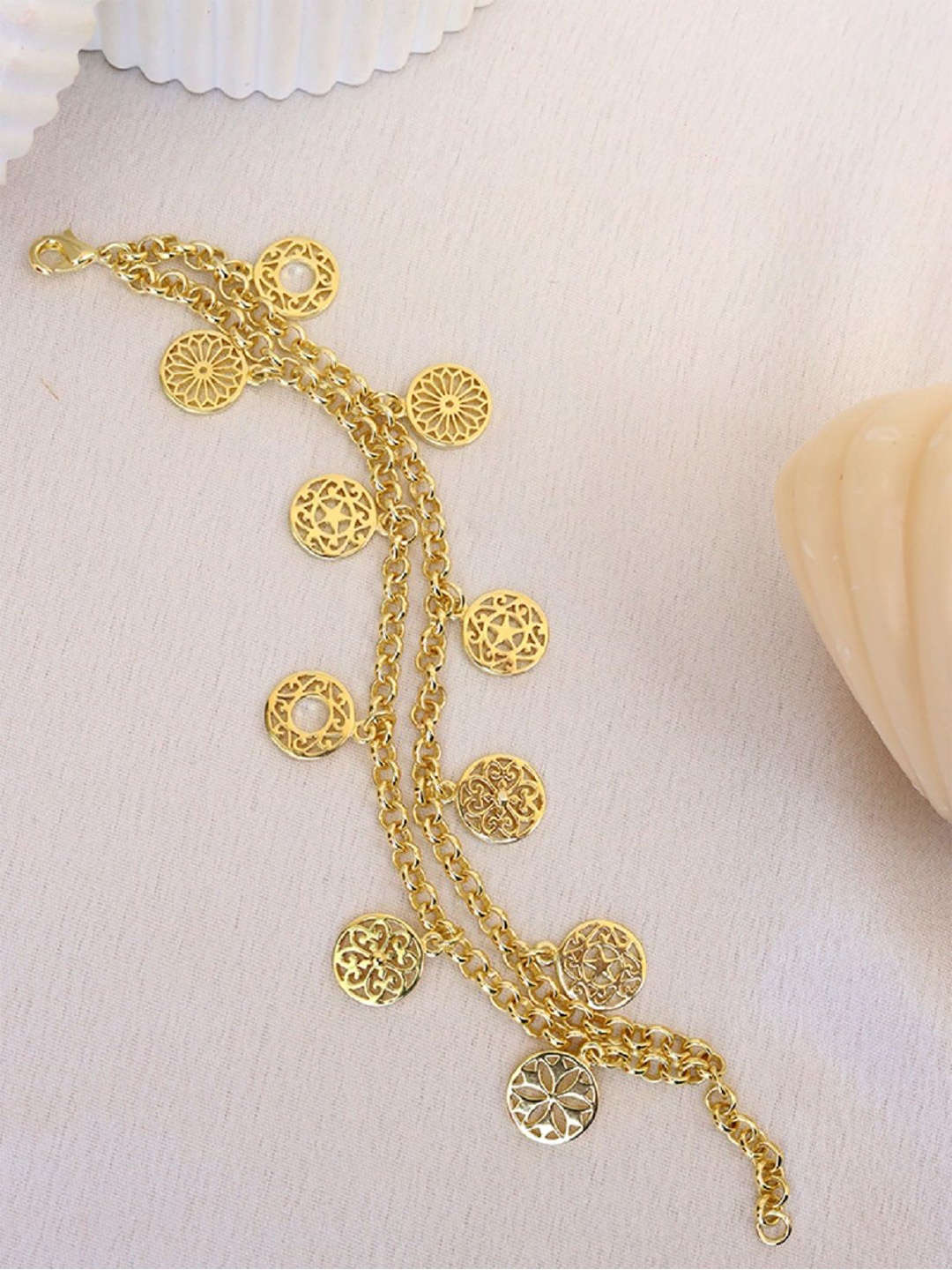 

Perfectly Average Women 18k Gold Plated JewelleryCharms Chain Bracelet