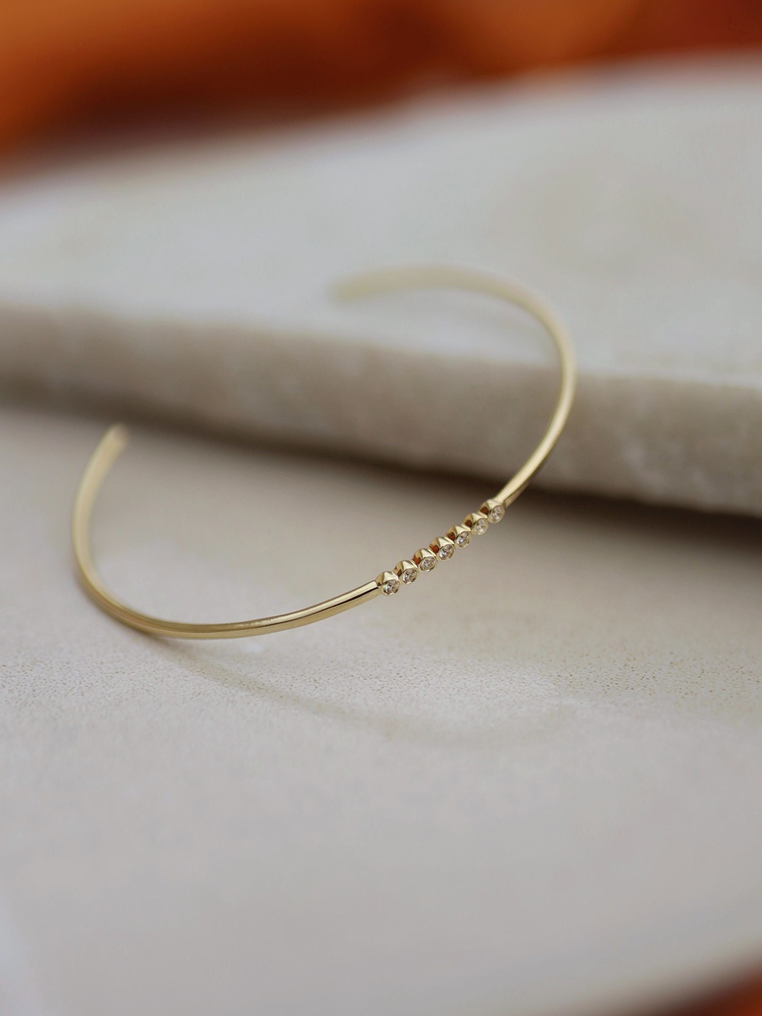 

Perfectly Average Gold-Plated Cubic Zirconia Cuff Bracelet