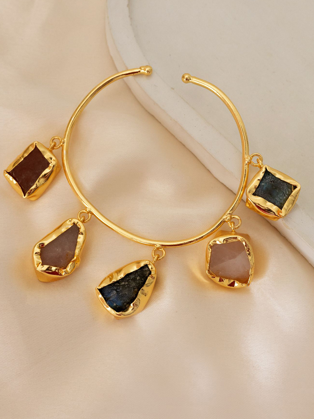 

Perfectly Average Women 18k Gold Plated Saadia Stone Cuff Bracelet