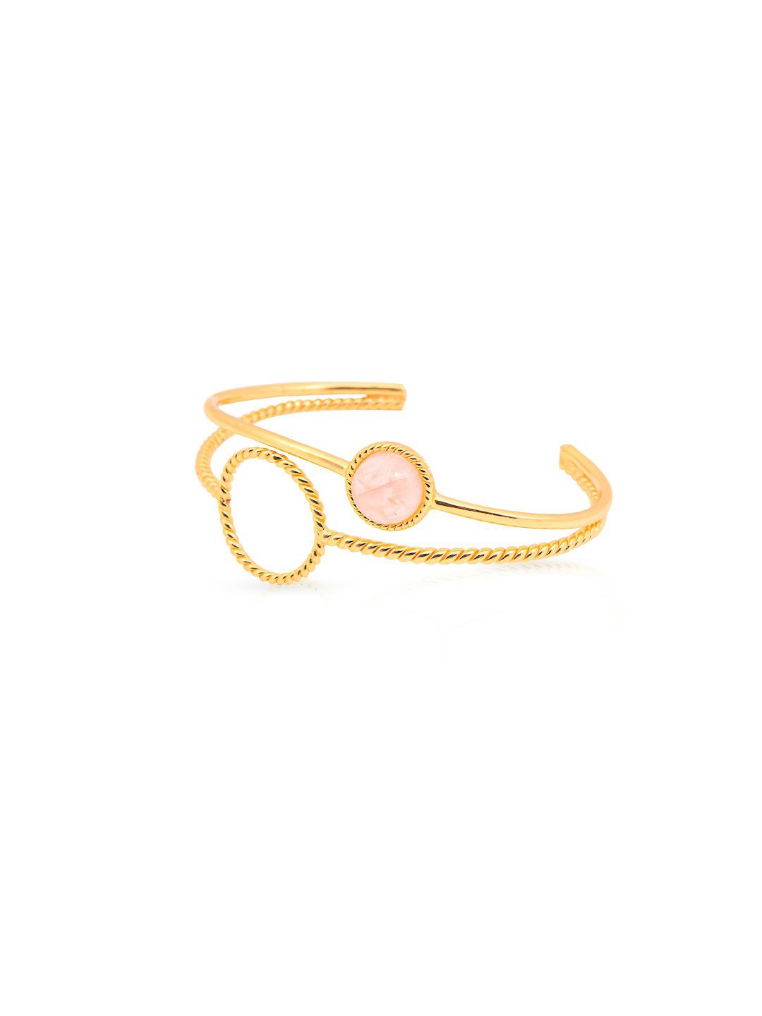 

Perfectly Average Women 18k Gold Plated Jewellery Twisted Rose Quartz Bracelet