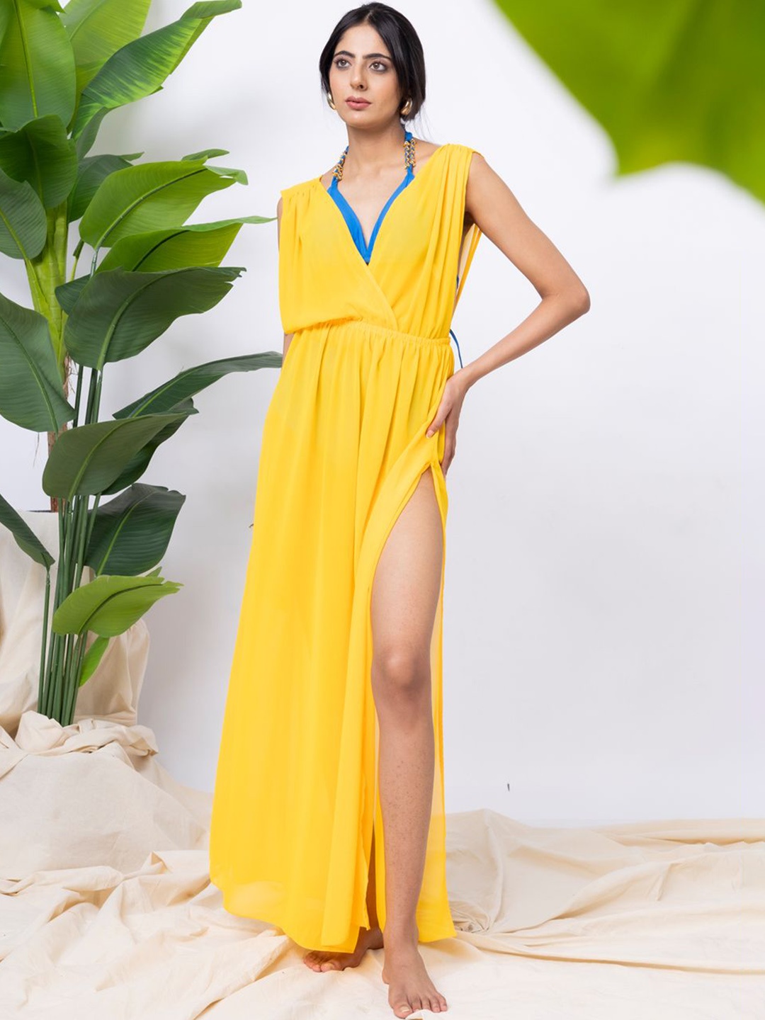 

EROTISSCH Swimwear Cover-up Dress, Yellow