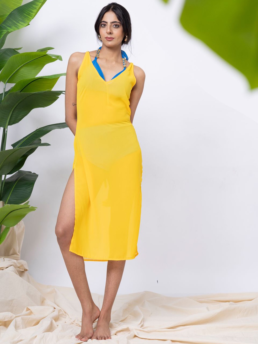 

EROTISSCH Cover Up Beachwear Dress, Yellow