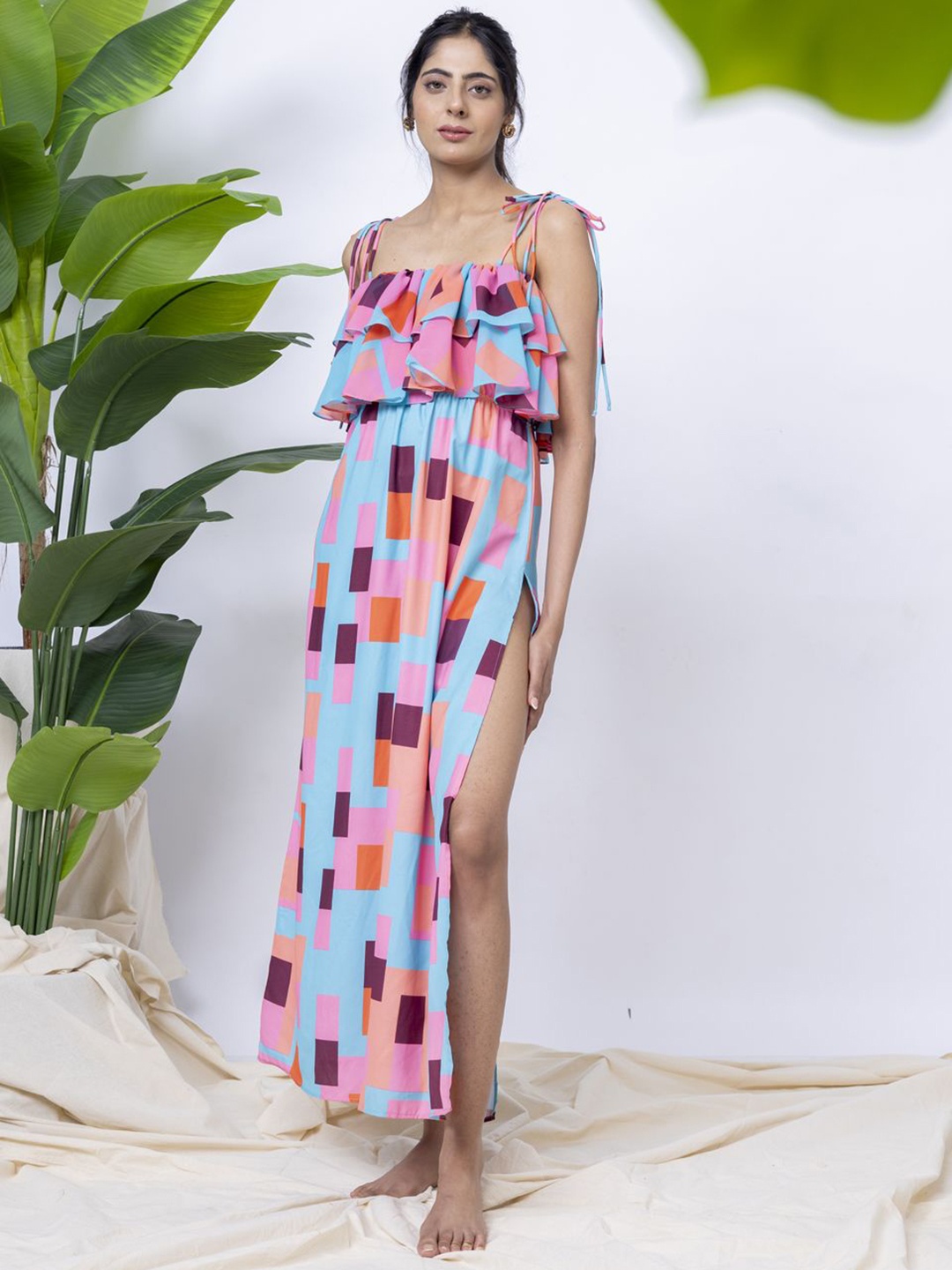 

EROTISSCH Printed Beachwear Dress, Blue