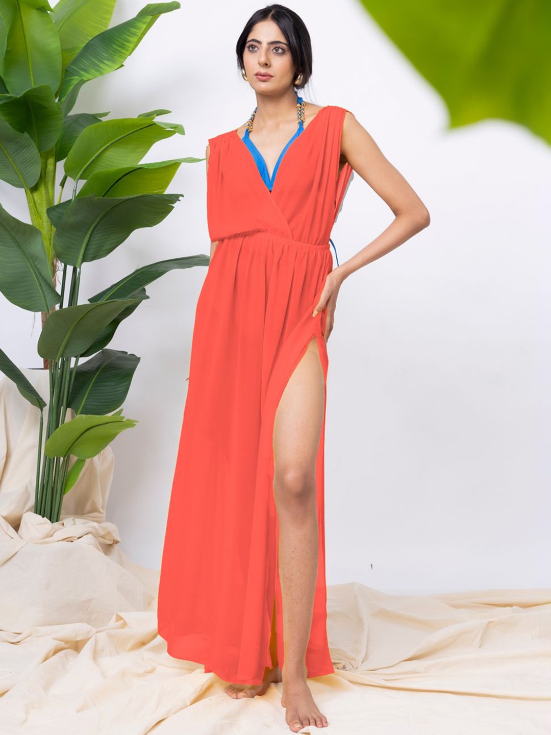 

EROTISSCH Cover Up Beachwear Dress, Orange