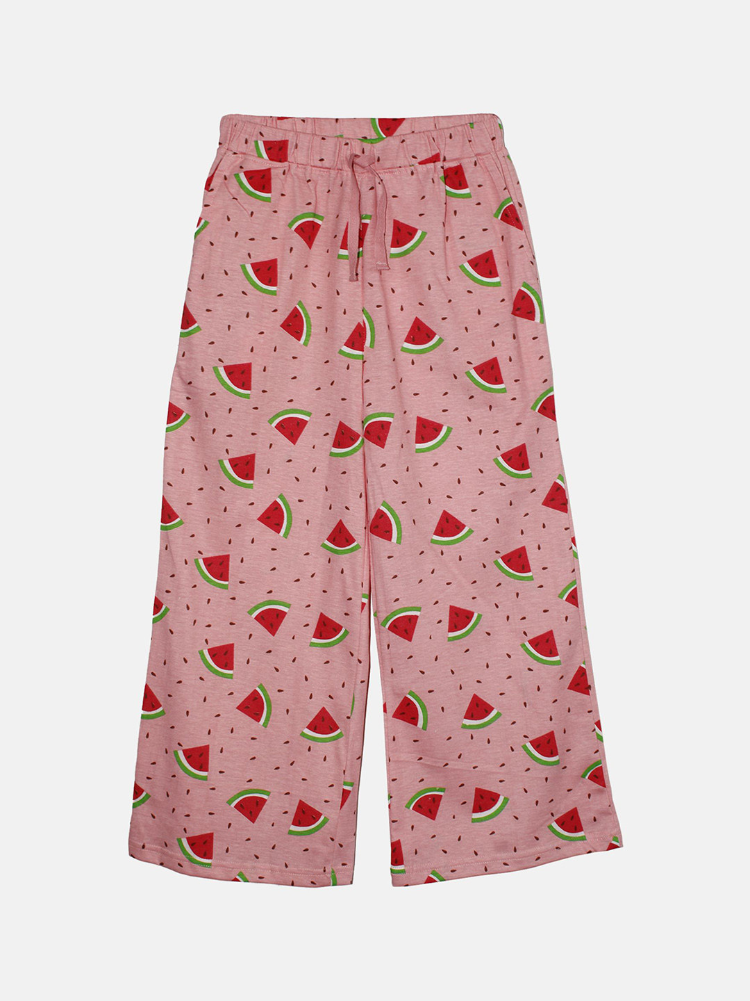 

KiddoPanti Girls Printed Pure Cotton Lounge Pants, Pink