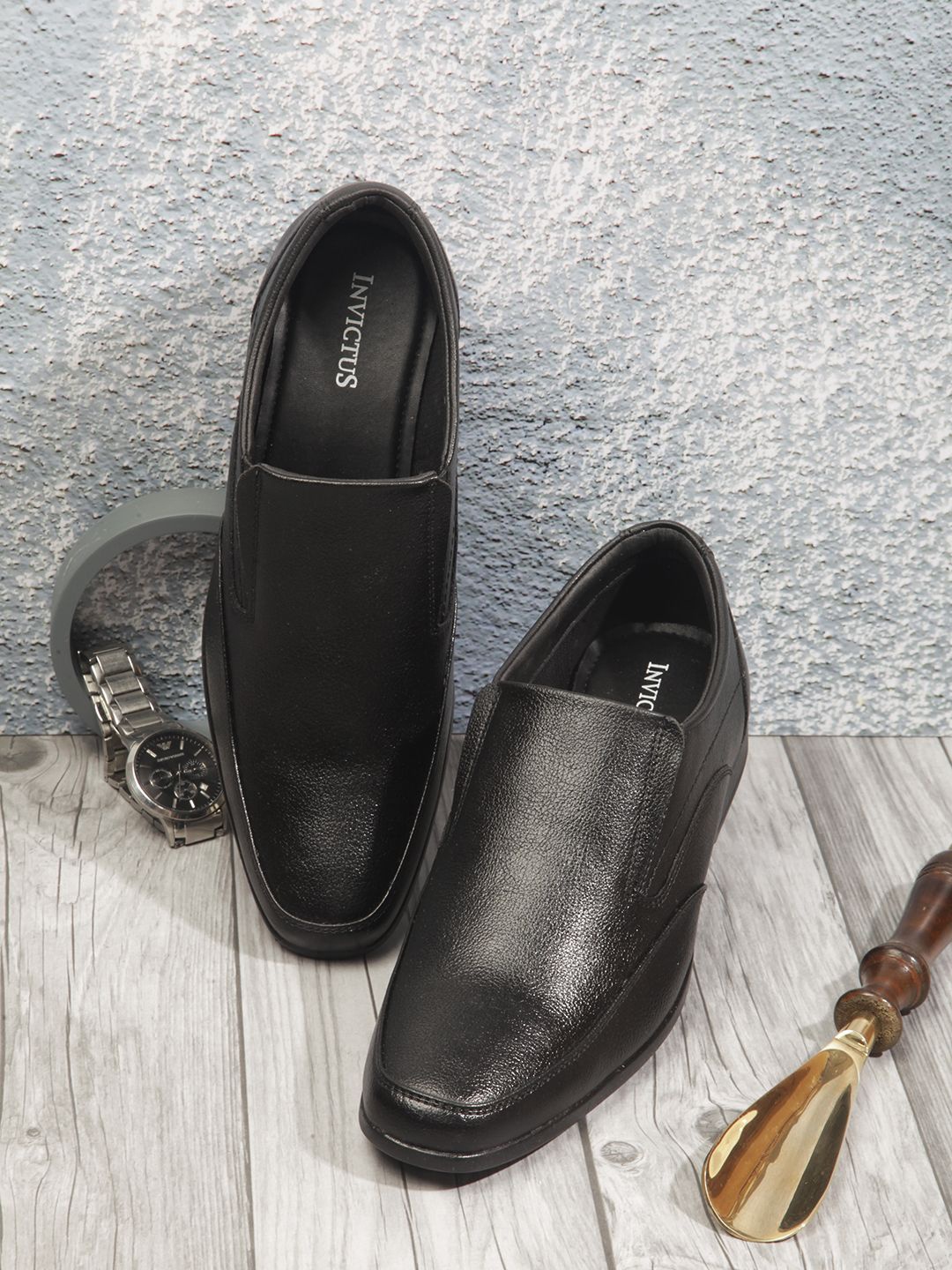 

INVICTUS Men Formal Slip-Ons, Black
