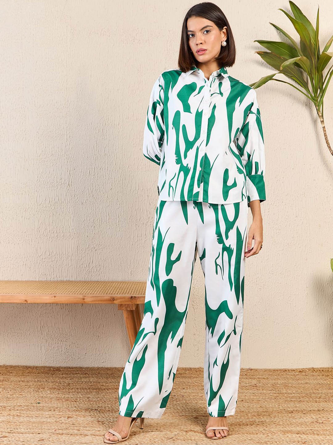 

RARE Printed Shirt & Trouser, Green