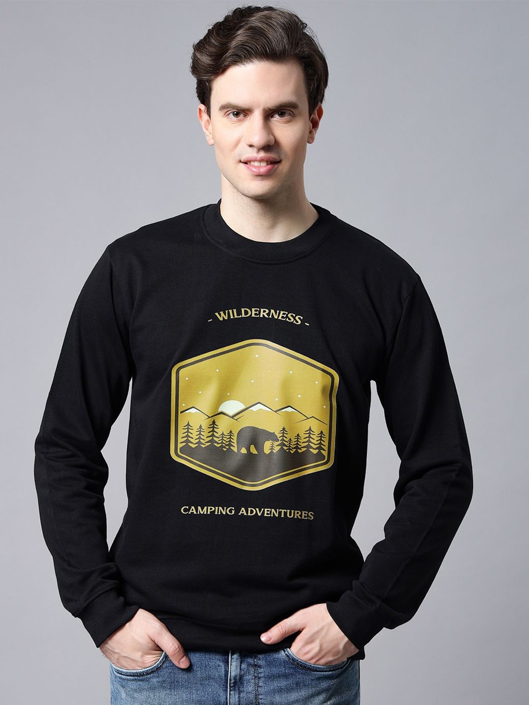 

Gavin Paris Men Graphic Printed Sweatshirt, Black