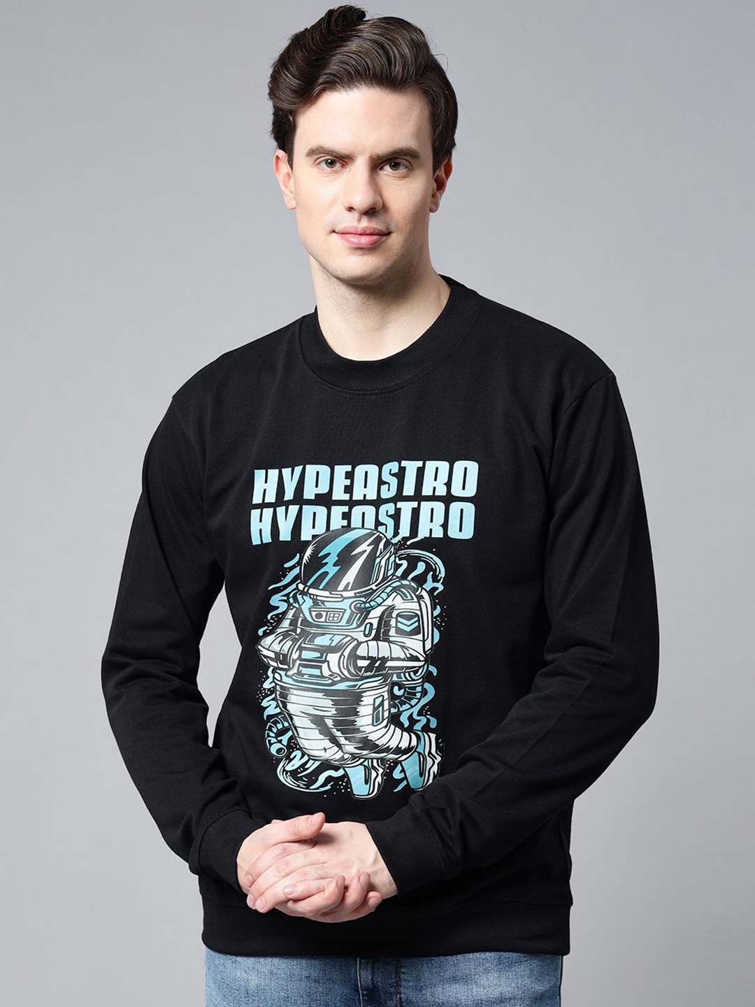 

Gavin Paris Men Graphic Printed Sweatshirt, Black