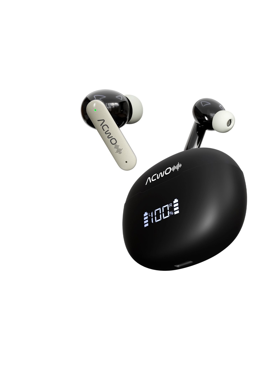 

ACwO DwOTS 323 Charcoal Grey 48Hrs Playback Detection 4 Mics ENC In-Ear Earbuds