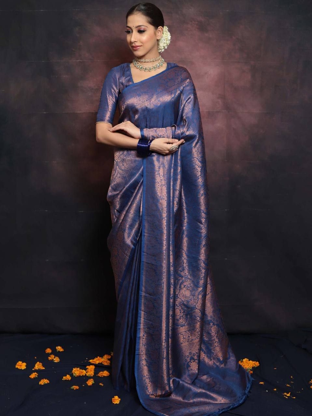 

Upalksh Woven Design Zari Banarasi Saree, Blue