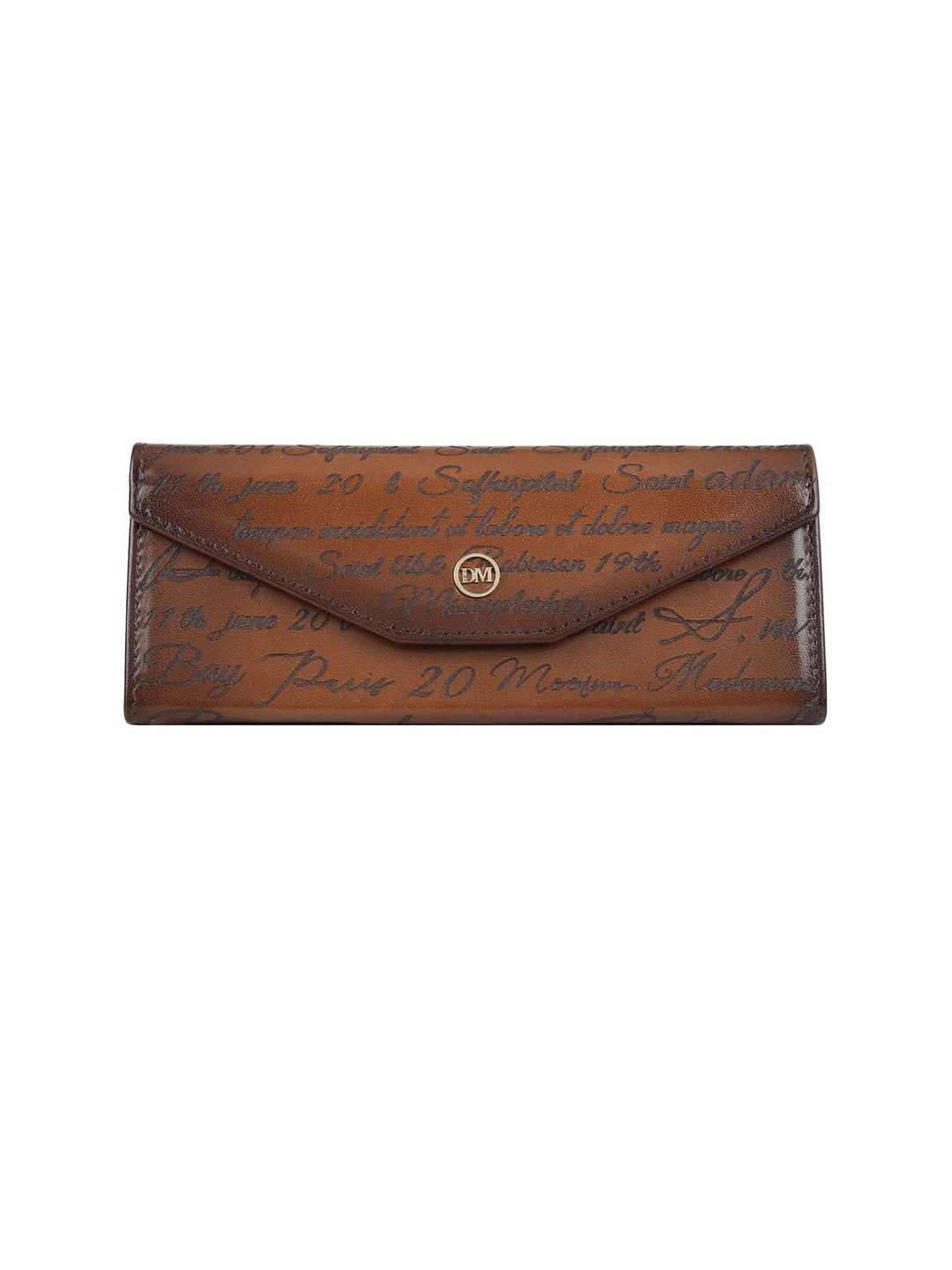 

Da Milano Printed Leather Sunglass Case, Brown