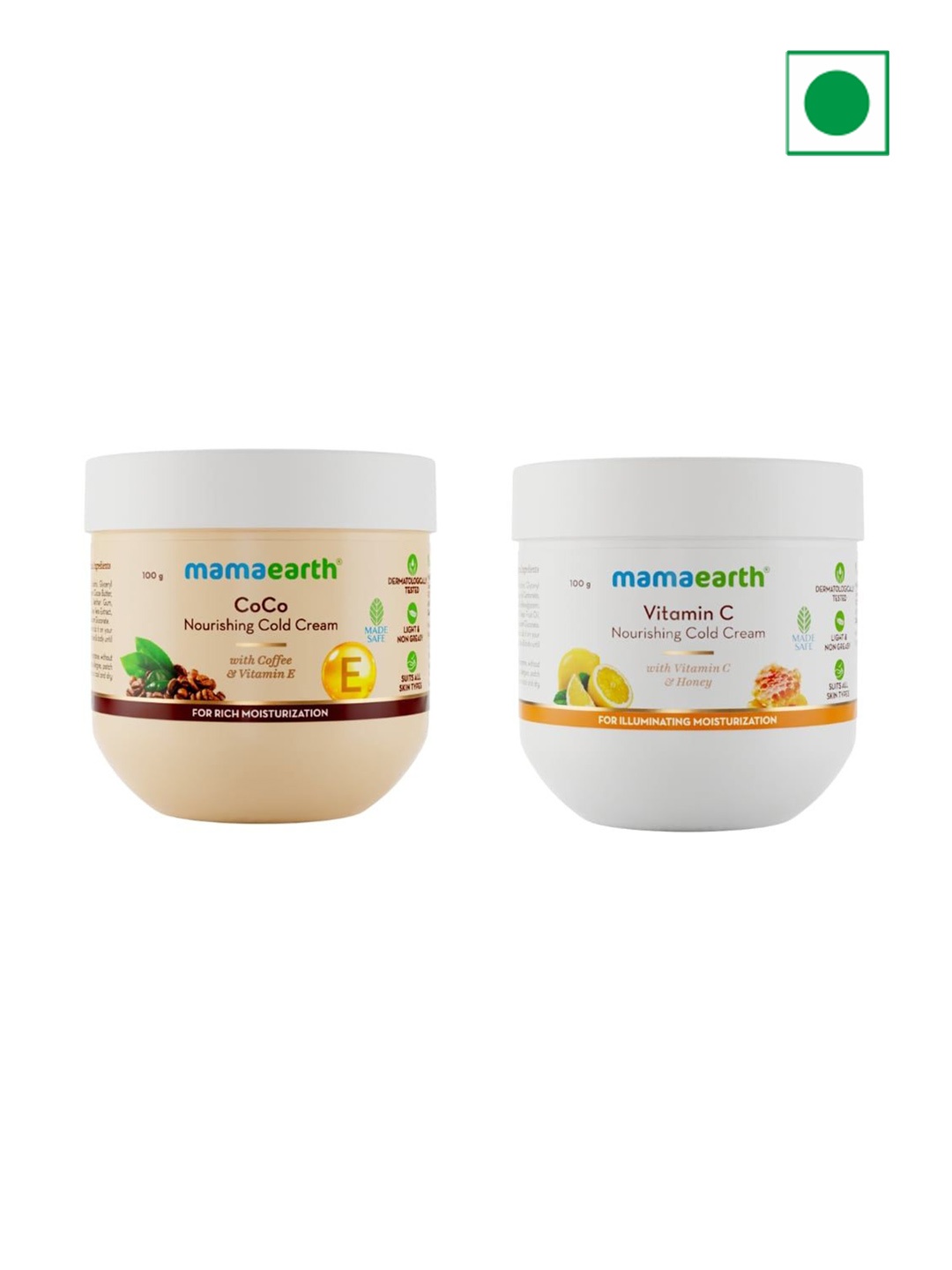 

Mamaearth Set of Coco & Vitamin C Nourishing Cold Cream - 100 g each, White