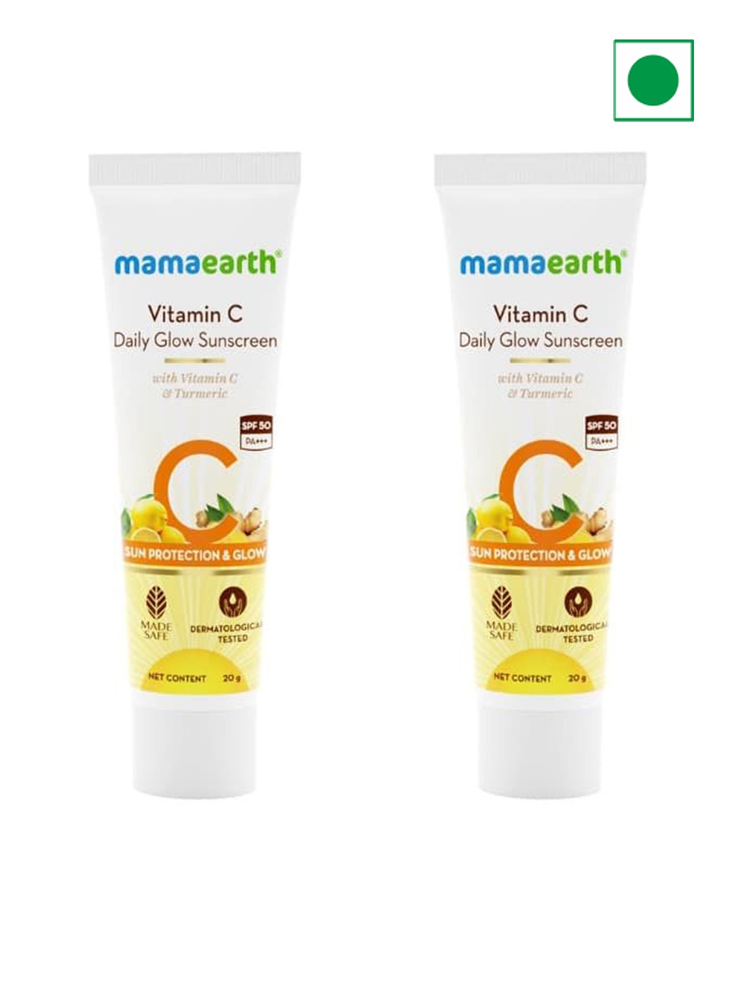 

Mamaearth Vitamin C Set Of 2 Daily Glow Sunscreen - 20g Each, White