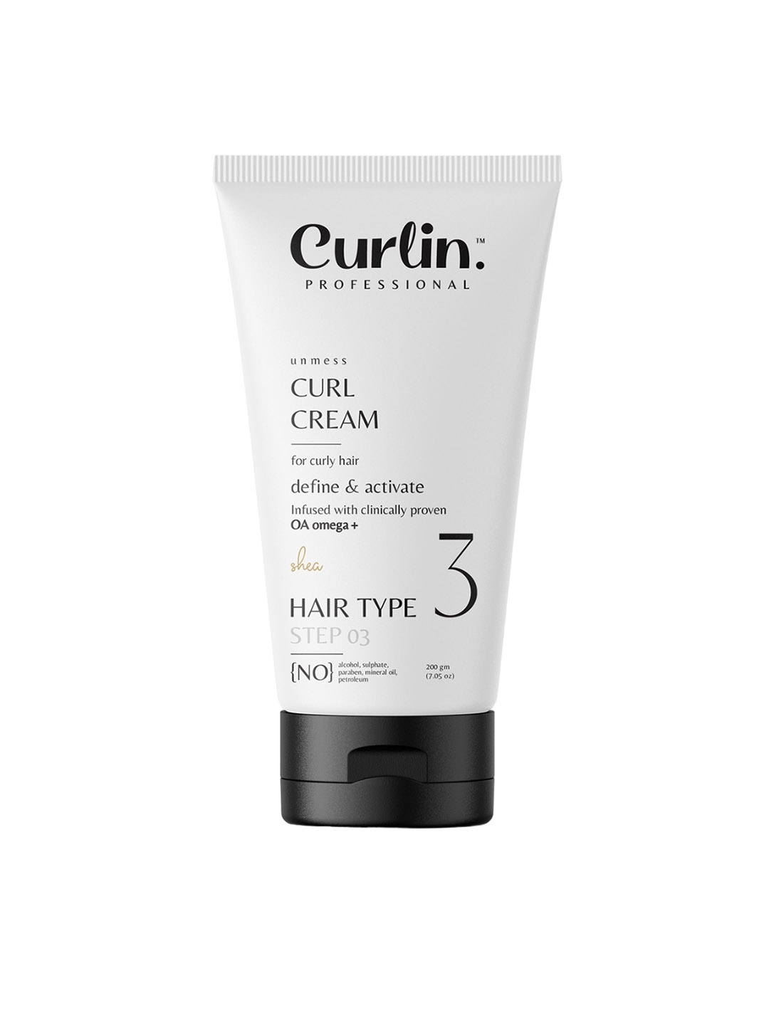 

Curlin Professional Curl Cream With Natural OA Omega + - 200g, White