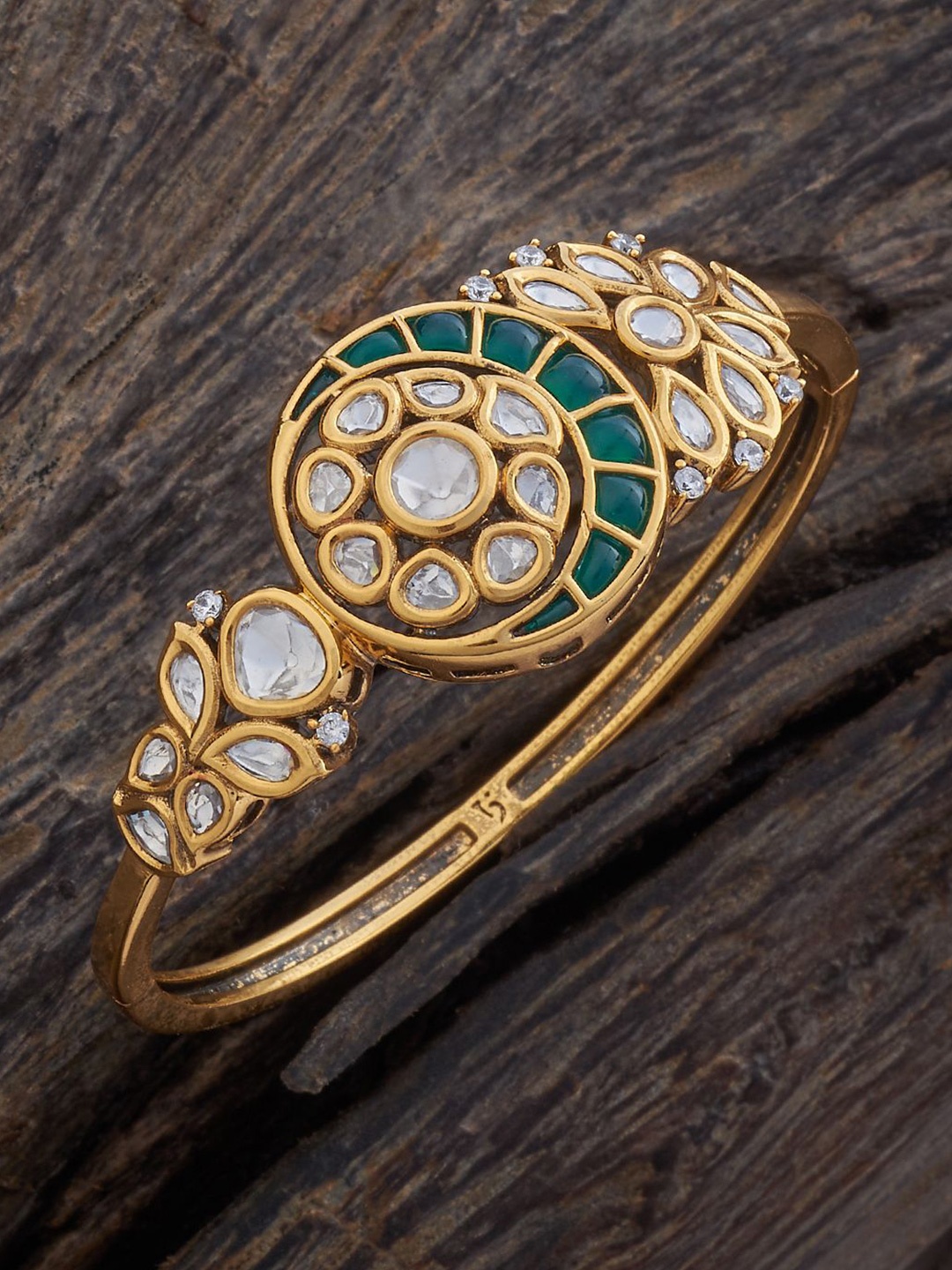 

Kushal's Fashion Jewellery Kundan Kada Bracelet, Gold