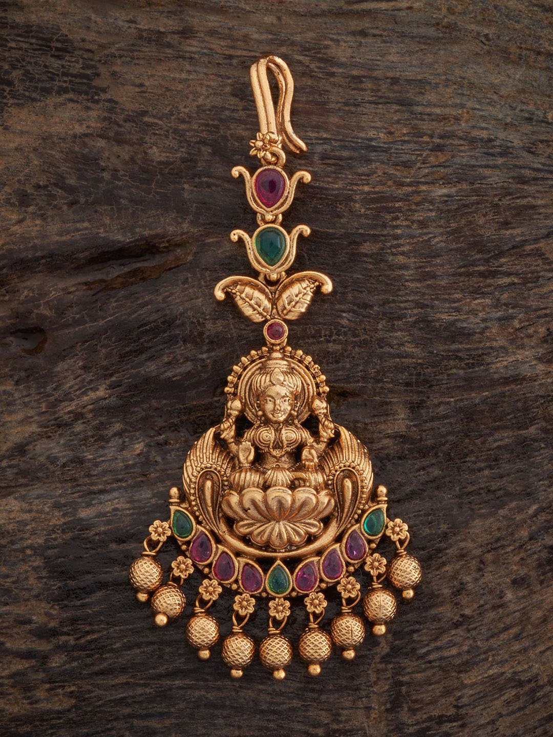 

Kushal's Fashion Jewellery Gold-Plated Stone Studded Maang Tikka