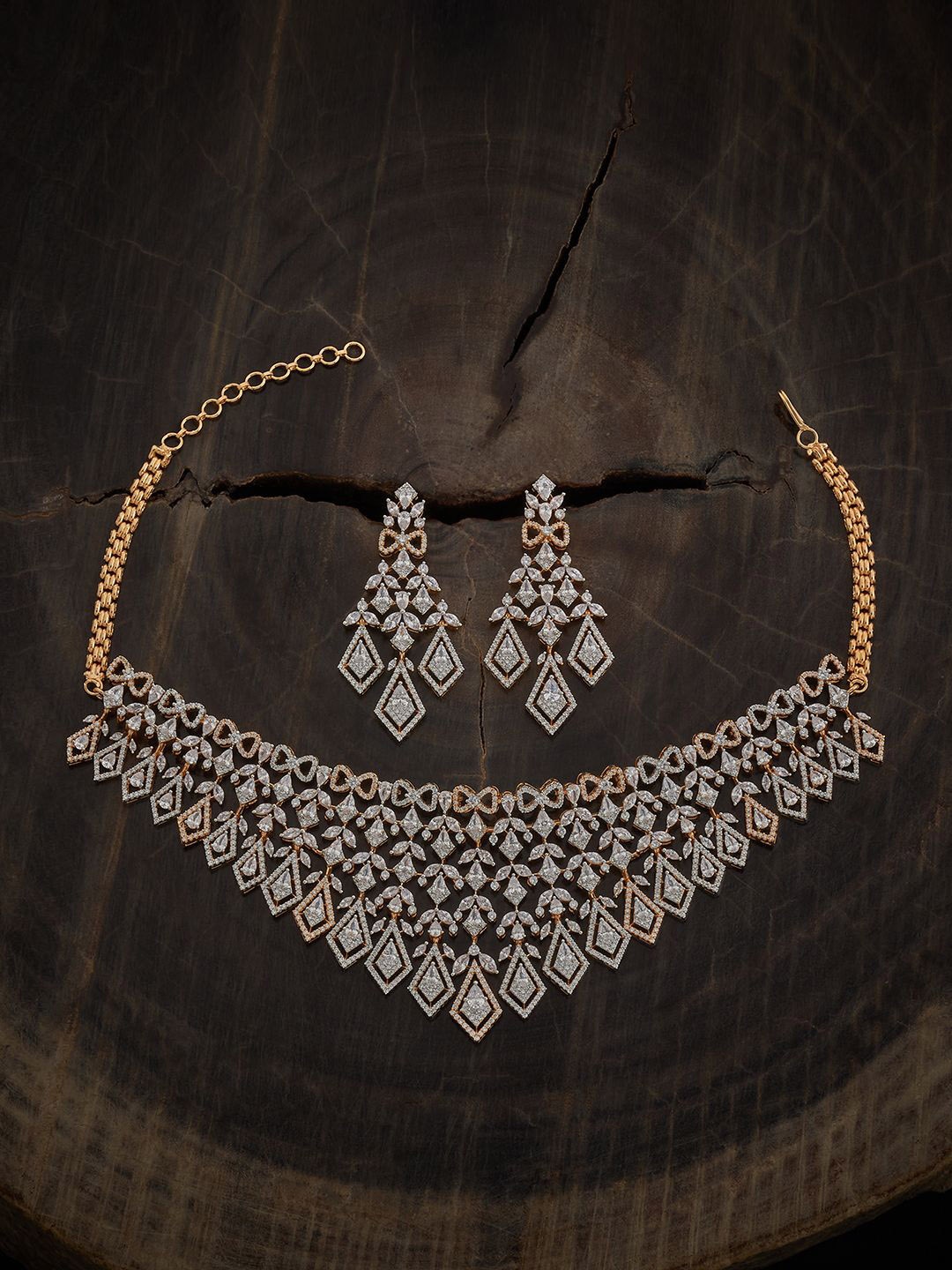 

Kushal's Fashion Jewellery Gold-Plated Cubic Zirconia-Studded Jewellery Set