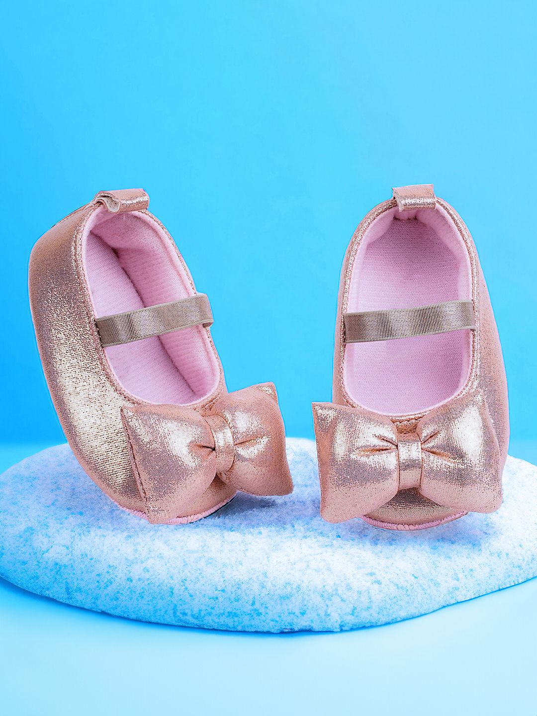 

Baby Moo Unisex Kids Shinny Booties with Bow Details, Pink