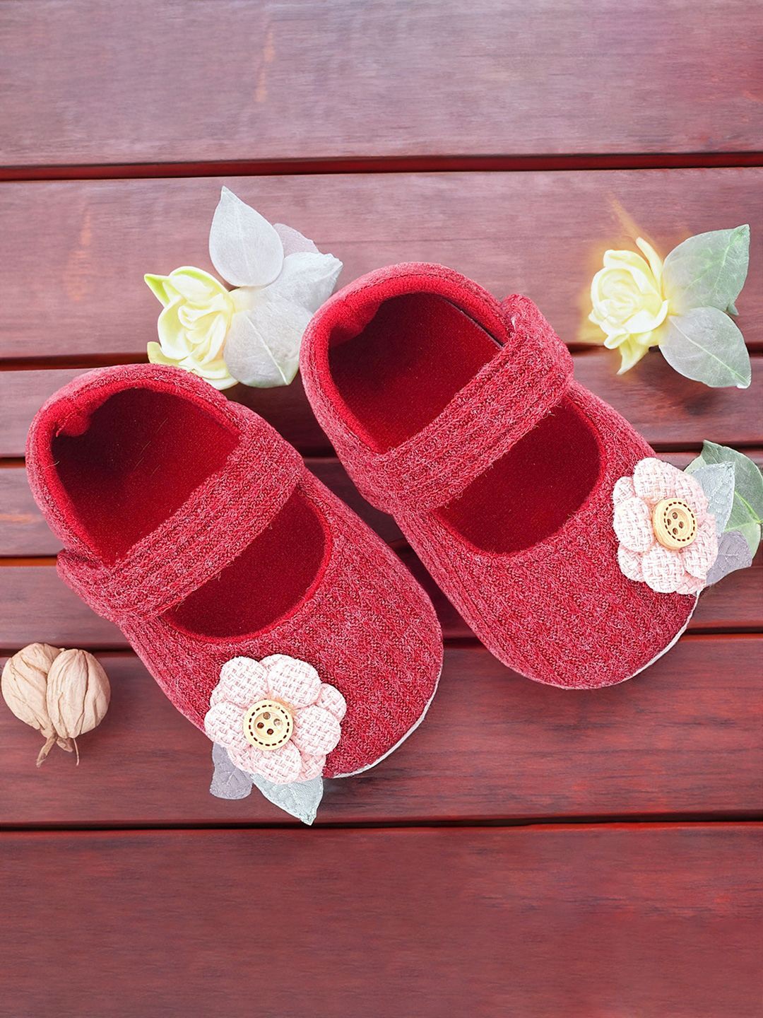 

Baby Moo Unisex Kids Cotton Booties, Maroon