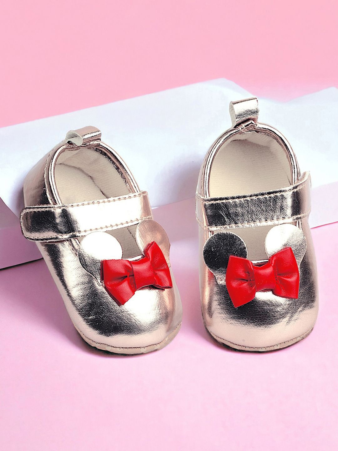 

Baby Moo Kids-Girls Bow Booties, Gold