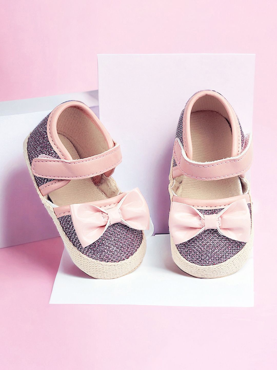 

Baby Moo Kids-Girls Bow Booties, Pink