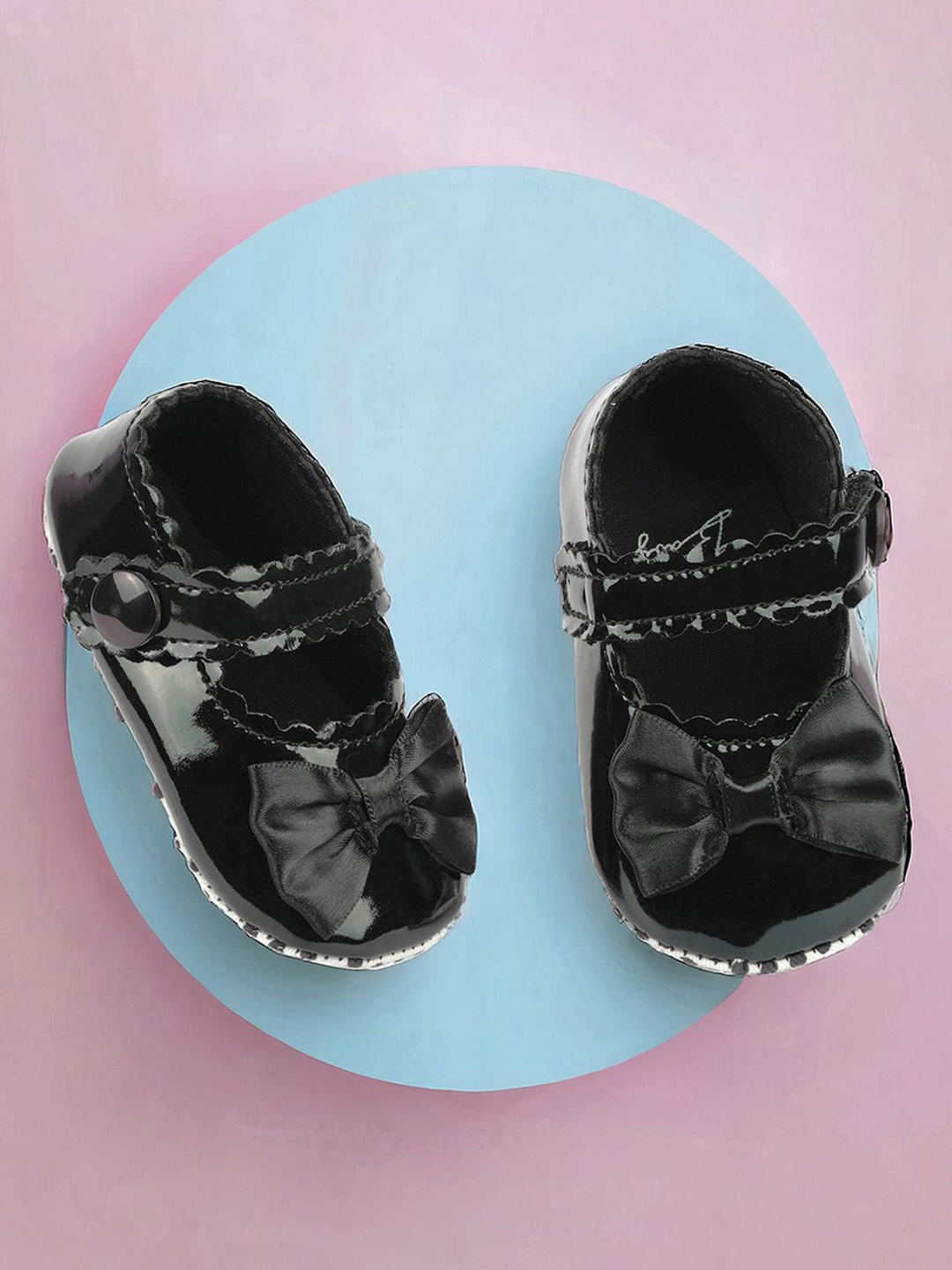 

Baby Moo Kids-Girls Bow Booties, Black