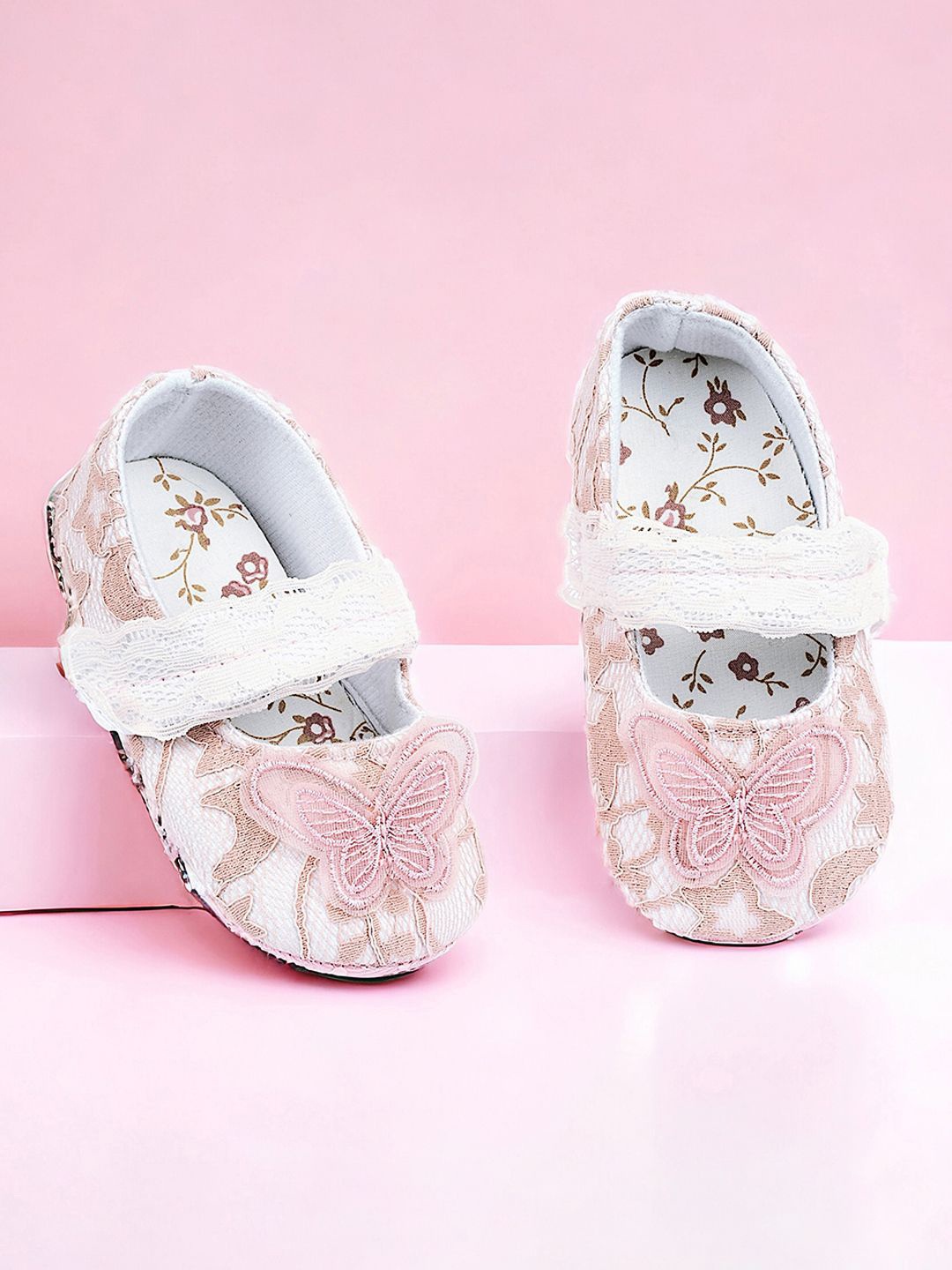 

Baby Moo Kids-Girls Cotton Booties, Pink