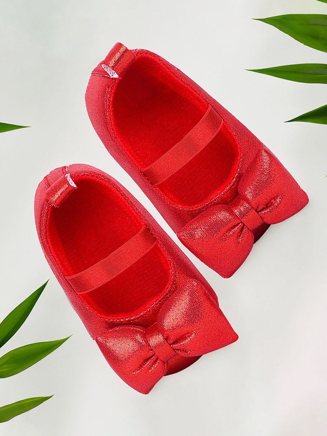 

Baby Moo Kids-Girls Bow Booties, Red
