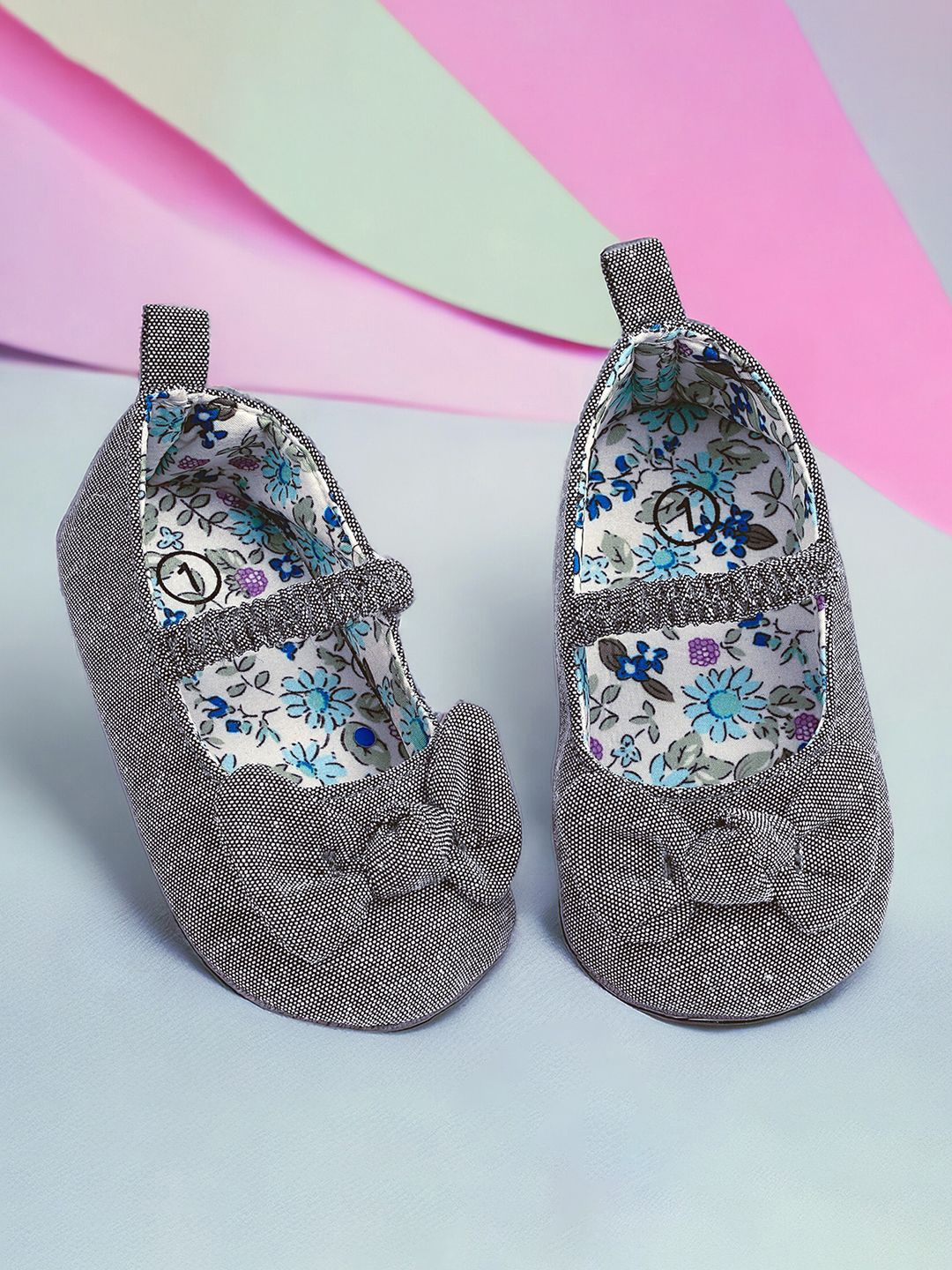 

Baby Moo Kids Girls Cotton Booties, Grey