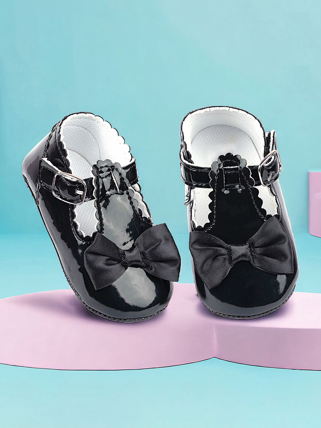 

Baby Moo Kids-Girls Bow Booties, Black