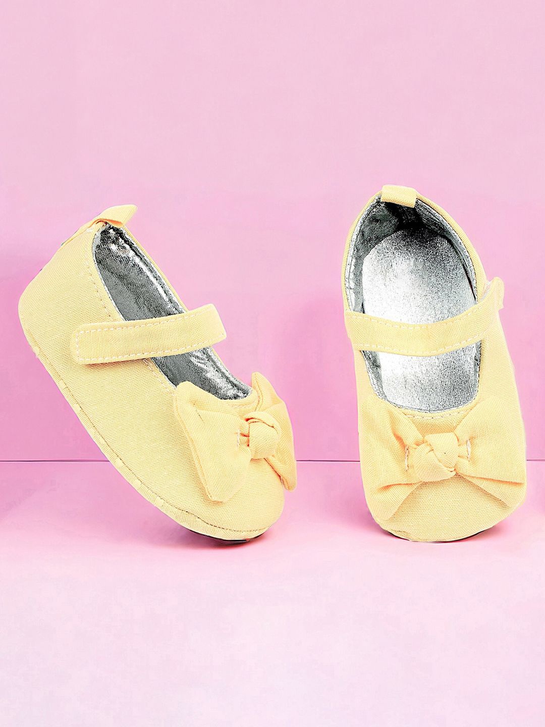 

Baby Moo Kids-Girls Cotton Booties, Yellow