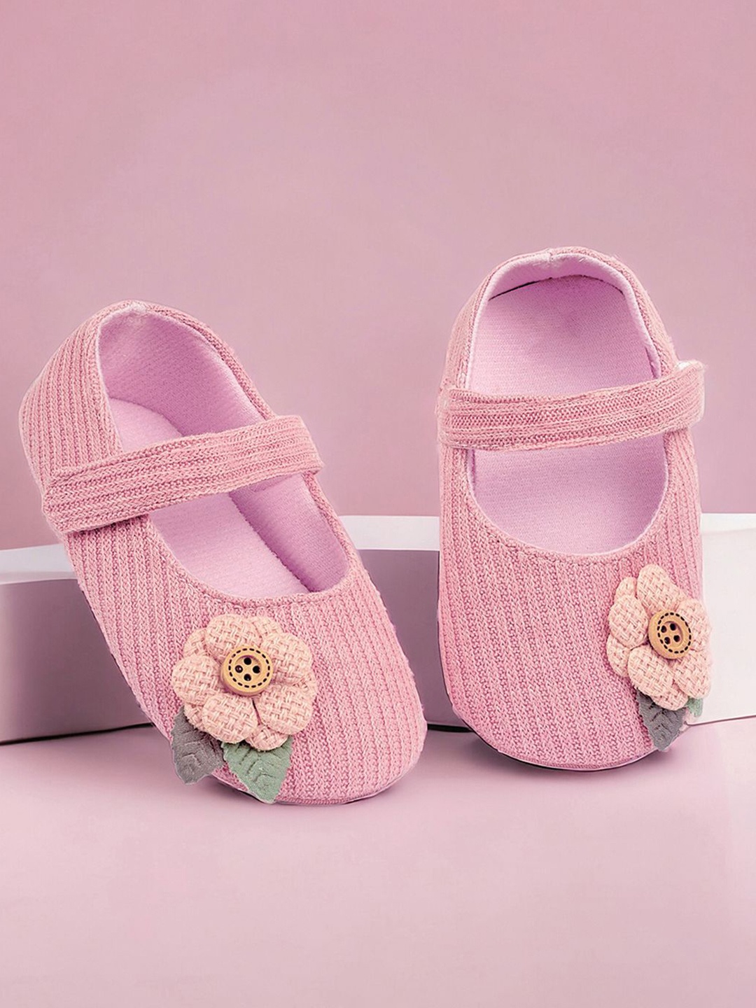 

Baby Moo Kids-Girls Cotton Booties, Pink