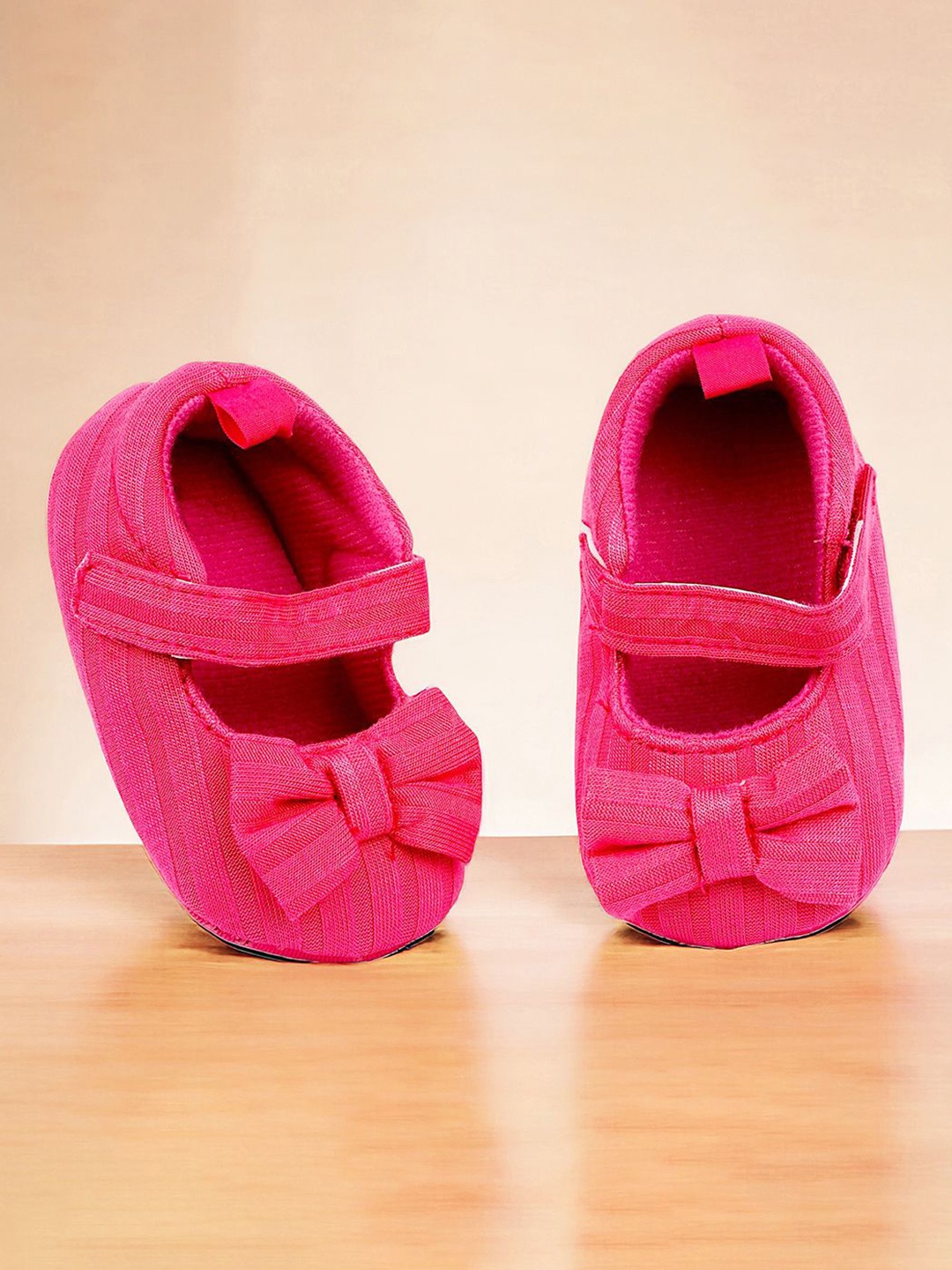 

Baby Moo Kids-Girls Cotton Bow Booties, Pink